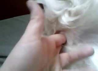 Closeup fisting and passionate fingering with a sexy white beast