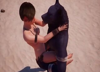 Animated zoo porn - Black wolf gives facial to brunette girl after sex
