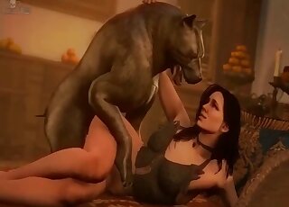 Animates zoophilia shows brunette hottie enduring brutal dog inches
