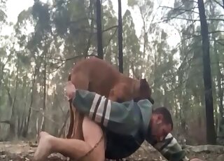 Gay male cam fucked by the dog in outdoor anal XXX perversions