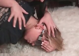 Playful bimbos like to involve a dog in their dirty sex games